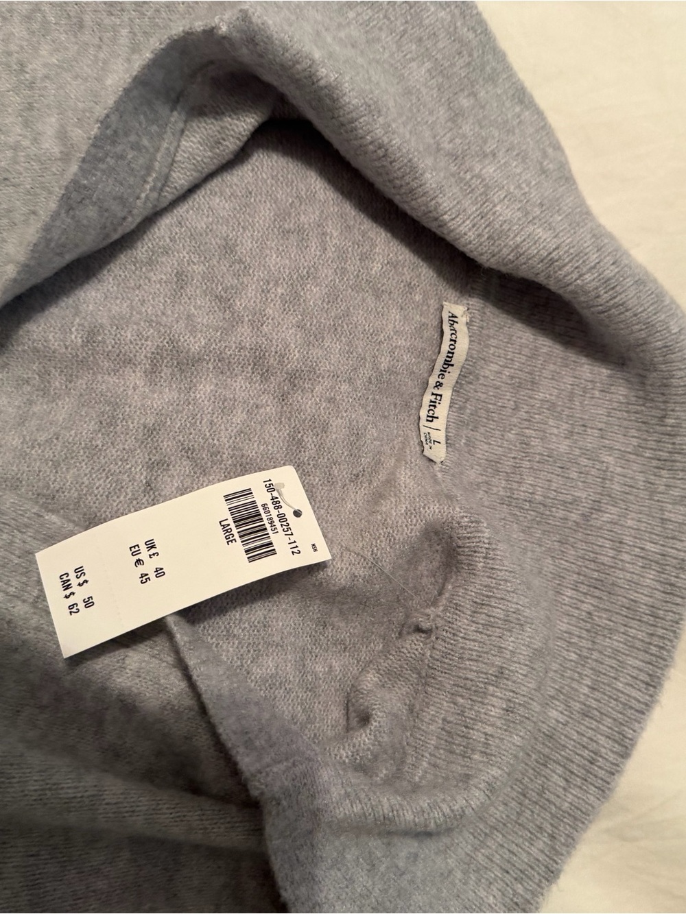 Abercrombie & Fitch Heather Light Gray short sleeve Sweater NWT